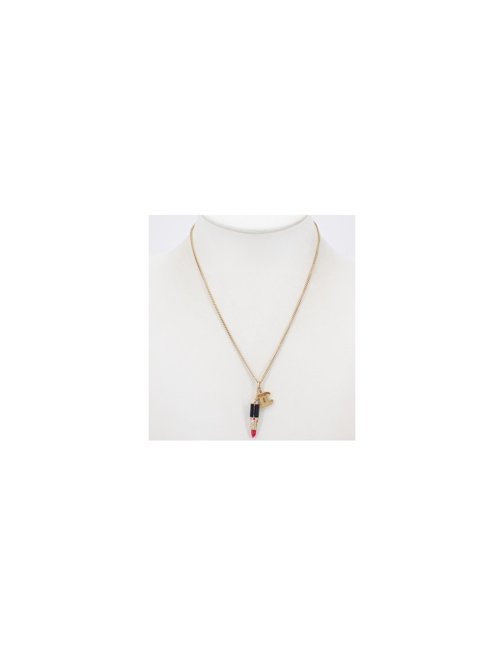 Collier pendentif rouge à lèvres CHANEL