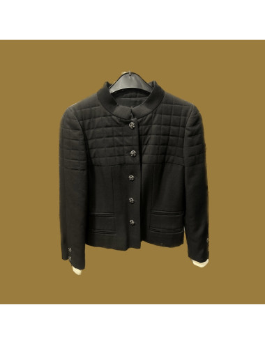 Veste CHANEL T 40 noire métiers d'art Paris NY