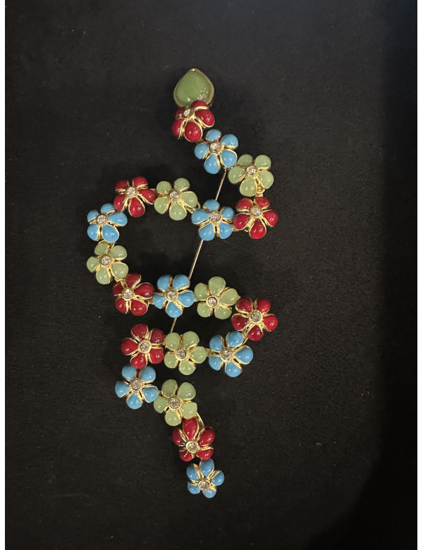 Broche serpent Marguerite de Valois pâte de verre 2