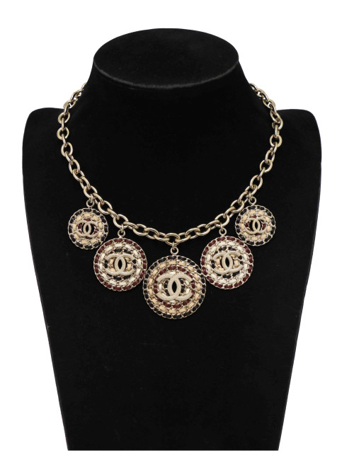 Collier CHANEL champagne pendentifs ronds