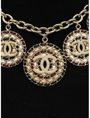 Collier Chanel champagne pendentifs ronds 2