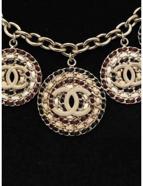Collier Chanel champagne pendentifs ronds