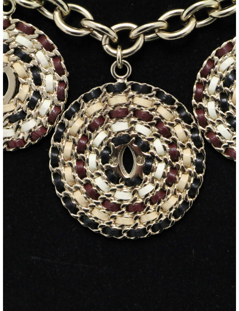 Collier Chanel champagne pendentifs ronds