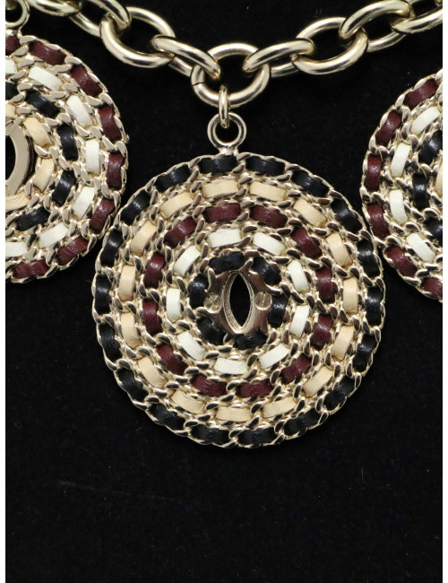Collier Chanel champagne pendentifs ronds