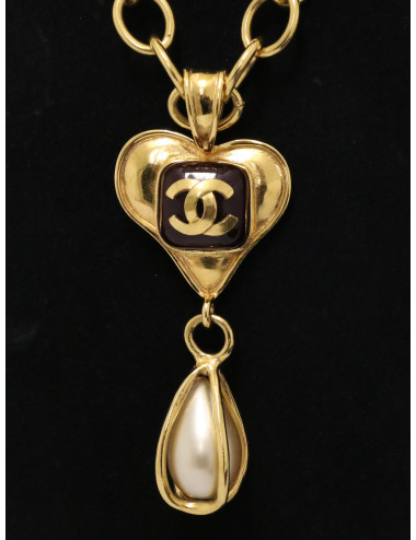Collier Chanel pâte de verre et perles 1995 2