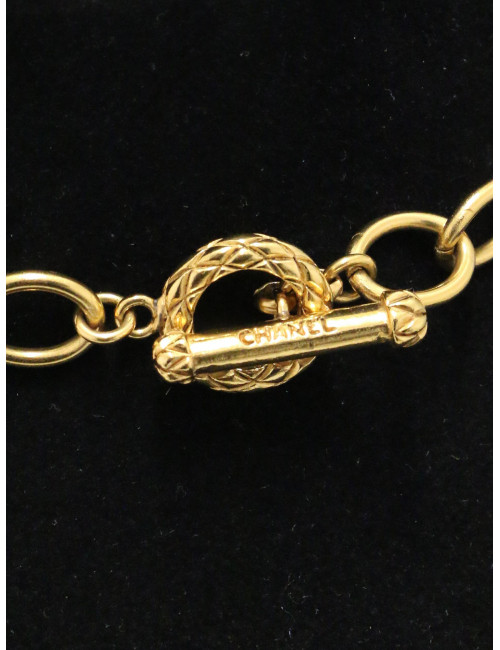 Collier Chanel pâte de verre et perles 1995 : certifié authentique