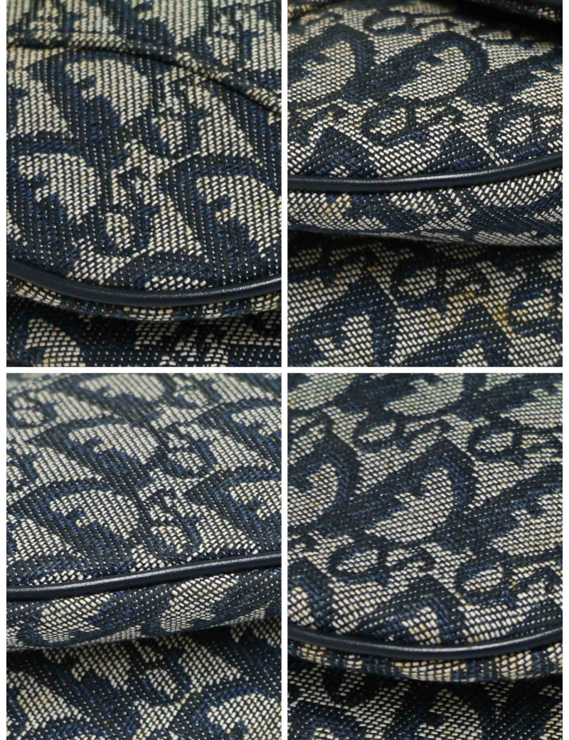 Sac Dior Saddle toile jacquard bleu
