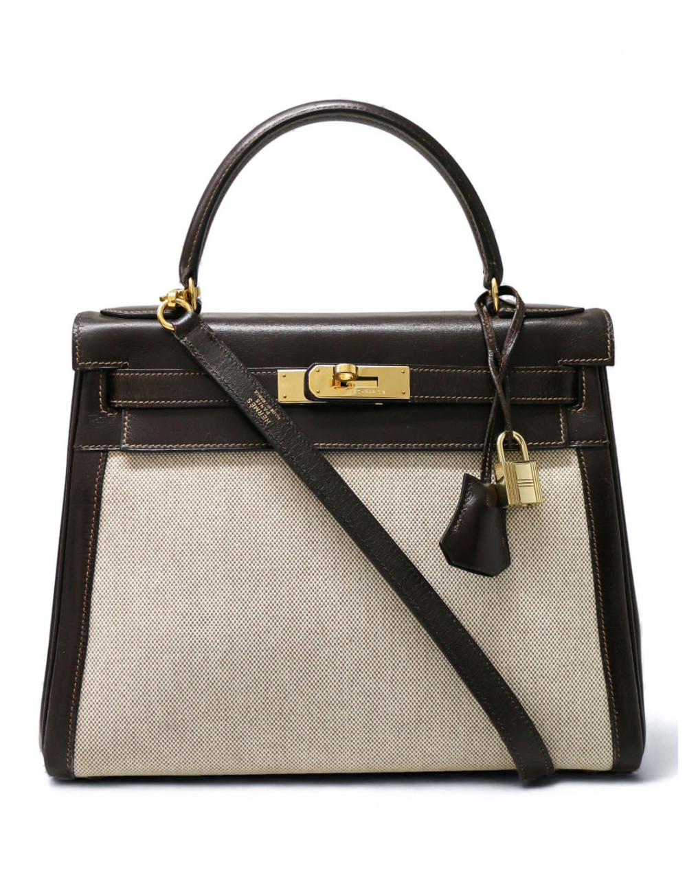 Kelly 28 toile et cuir Hermès