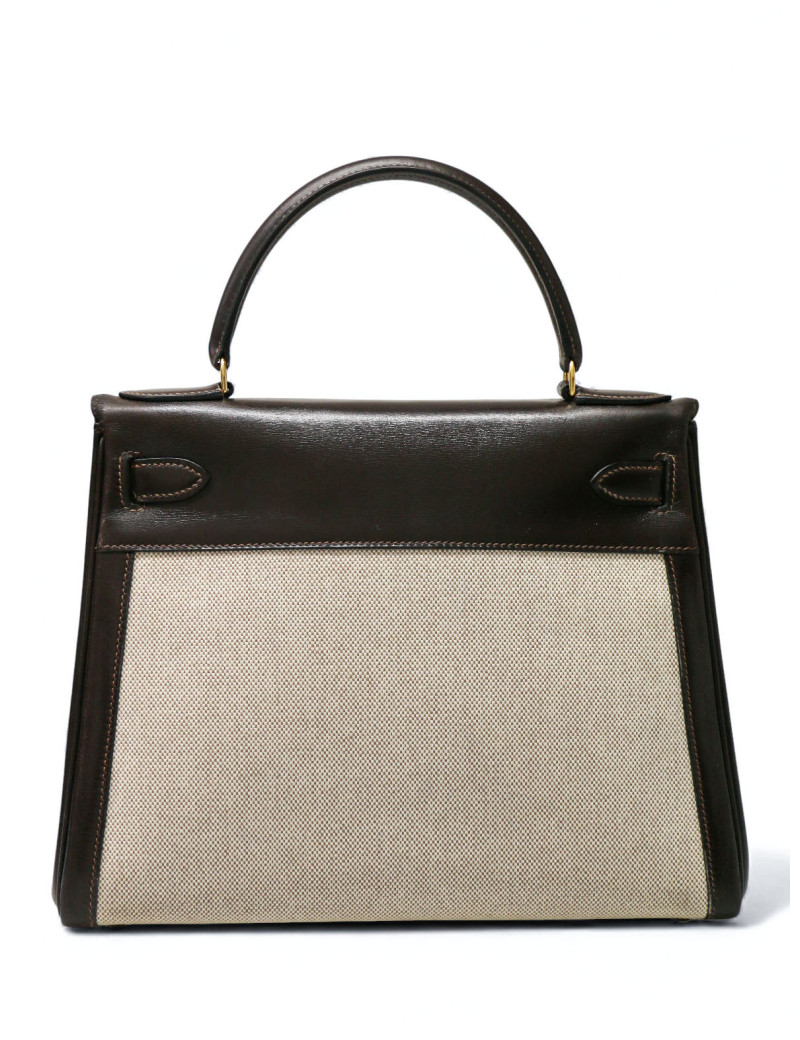 Kelly 28 toile et cuir Hermès