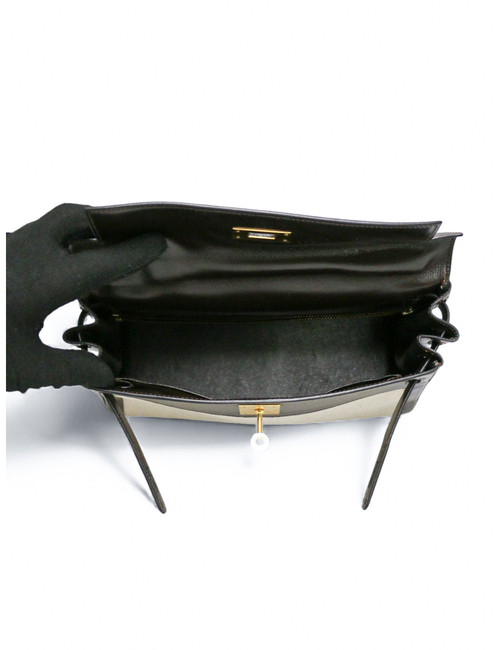 Kelly 28 toile et cuir Hermès