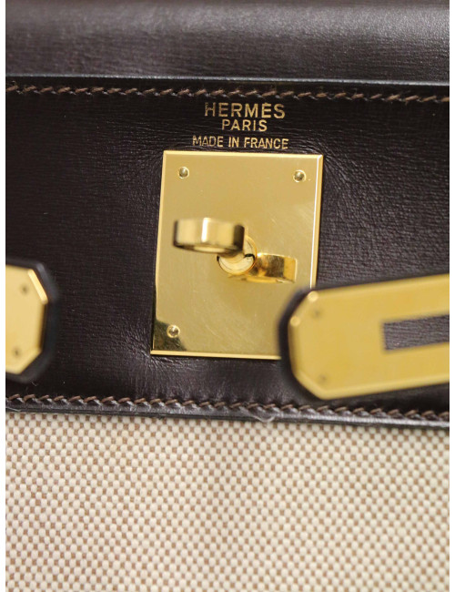 Kelly 28 toile et cuir Hermès
