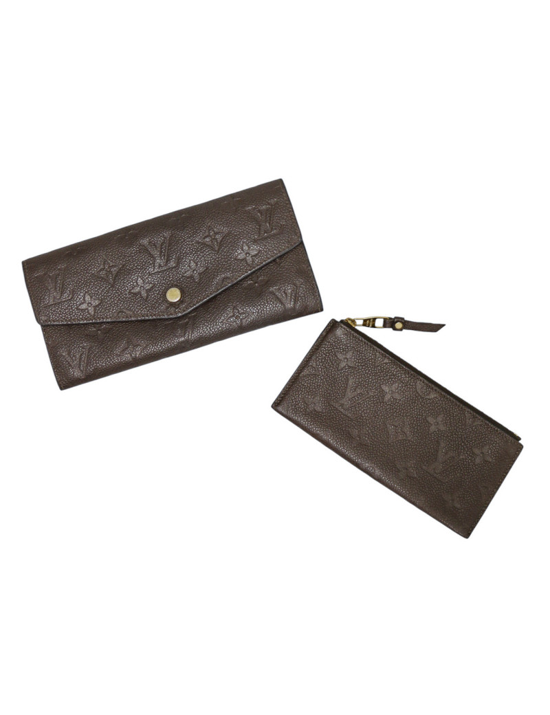 Portefeuille Louis Vuitton cuir monogrammé marron