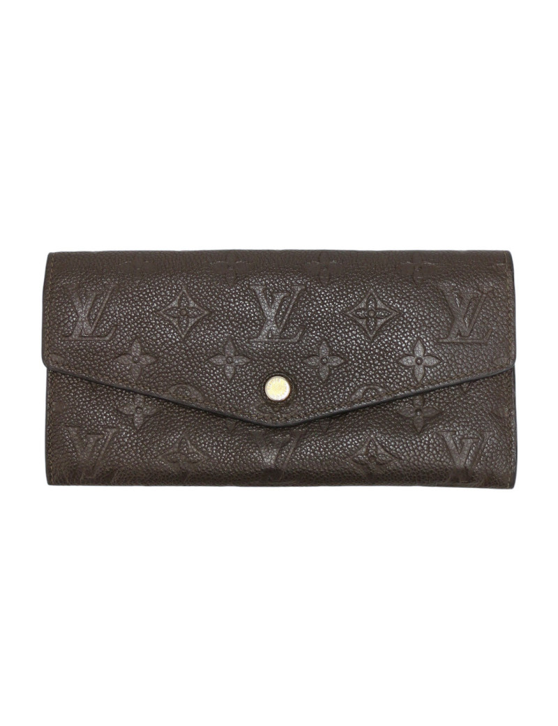 Portefeuille Louis Vuitton cuir monogrammé marron