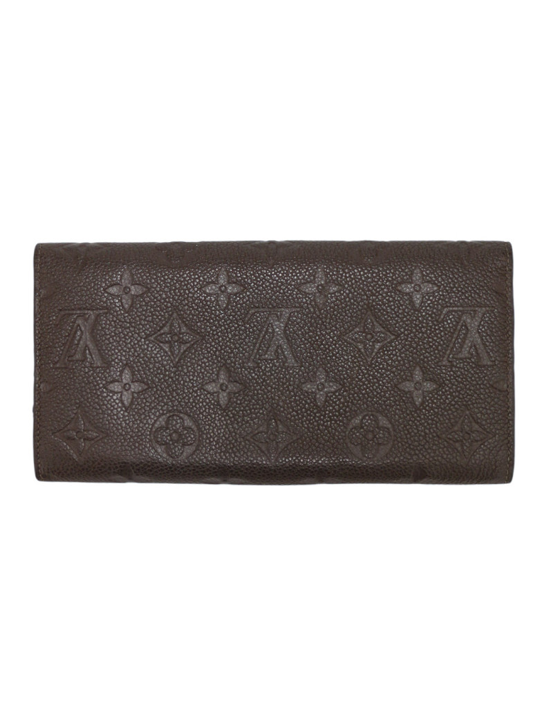 Portefeuille Louis Vuitton cuir monogrammé marron
