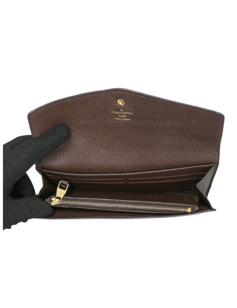 Portefeuille Louis Vuitton cuir monogrammé marron