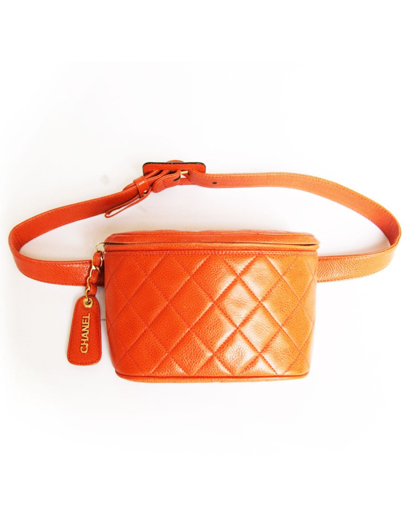 Sacoche de ceinture CHANEL en cuir orange