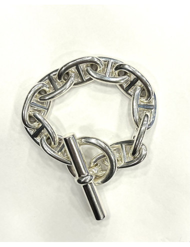 Bracelet chaine d'ancre Hermès argent