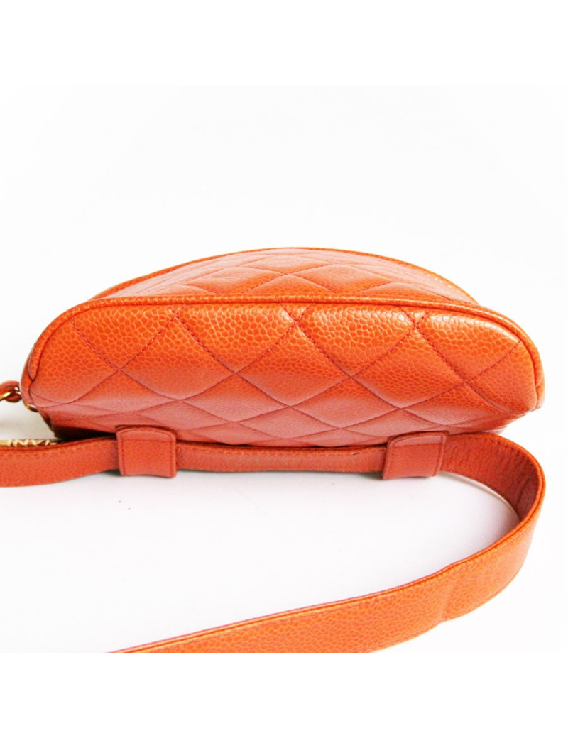 Sacoche de ceinture CHANEL en cuir orange