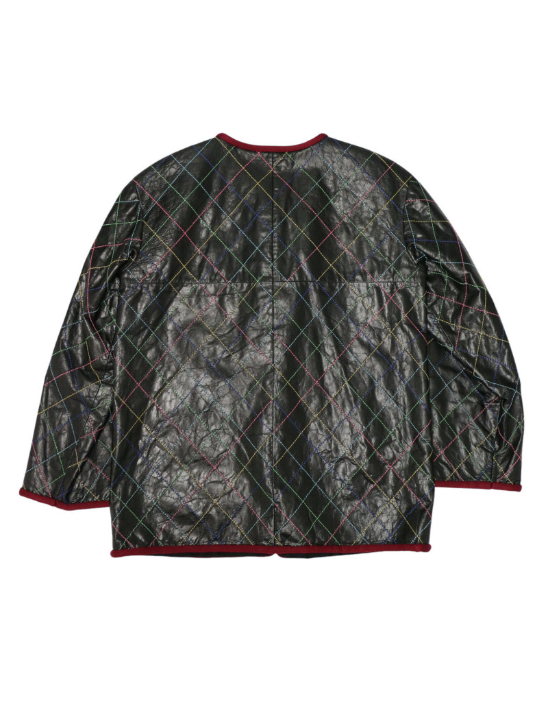 Veste CHANEL T38 cuir de veau fils multicolores