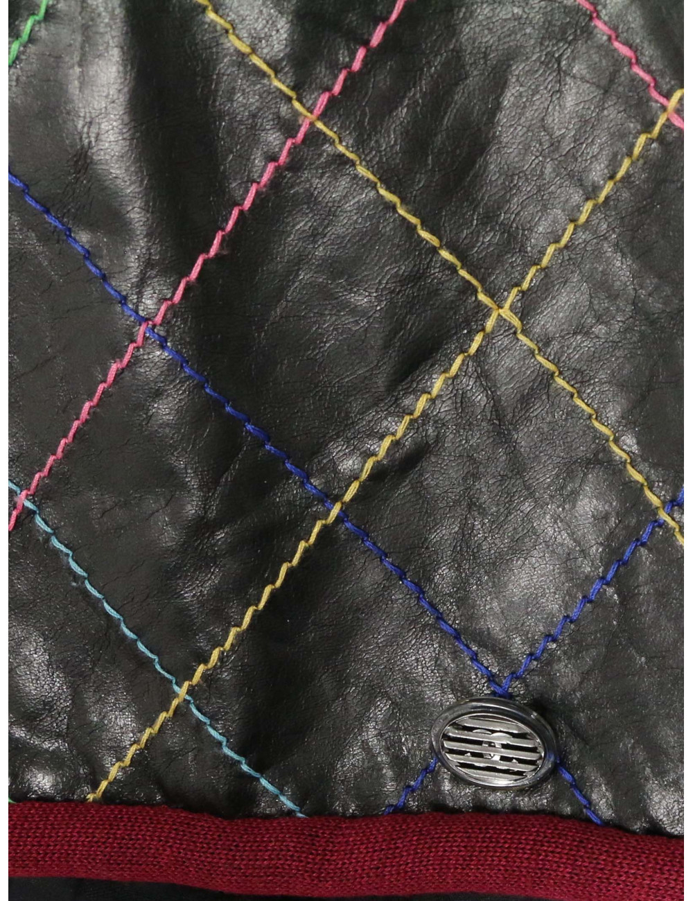 Veste CHANEL T38 cuir de veau fils multicolores