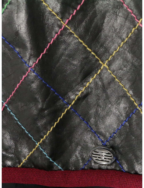 Veste CHANEL T38 cuir de veau fils multicolores