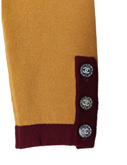 Long gilet CHANEL T 38 cachemire bicolore