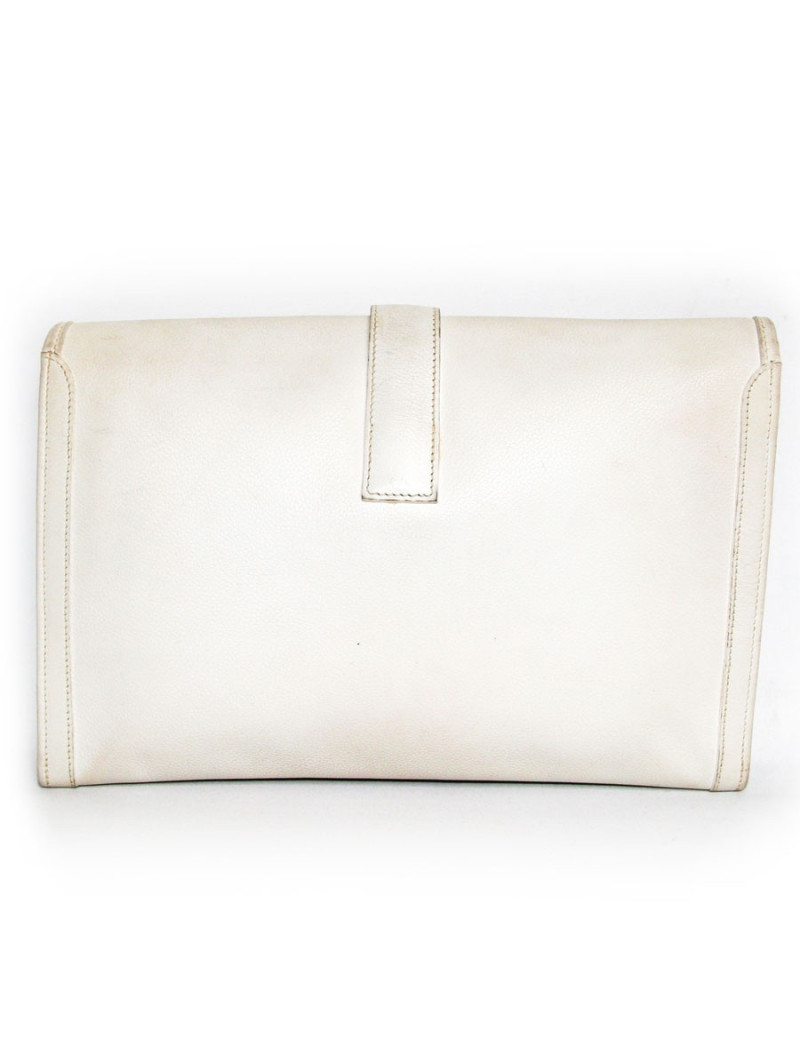 Pochette Jige HERMES en cuir blanc