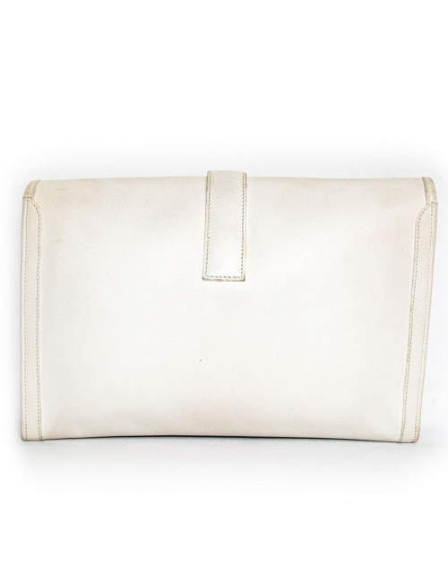 Pochette Jige HERMES en cuir blanc