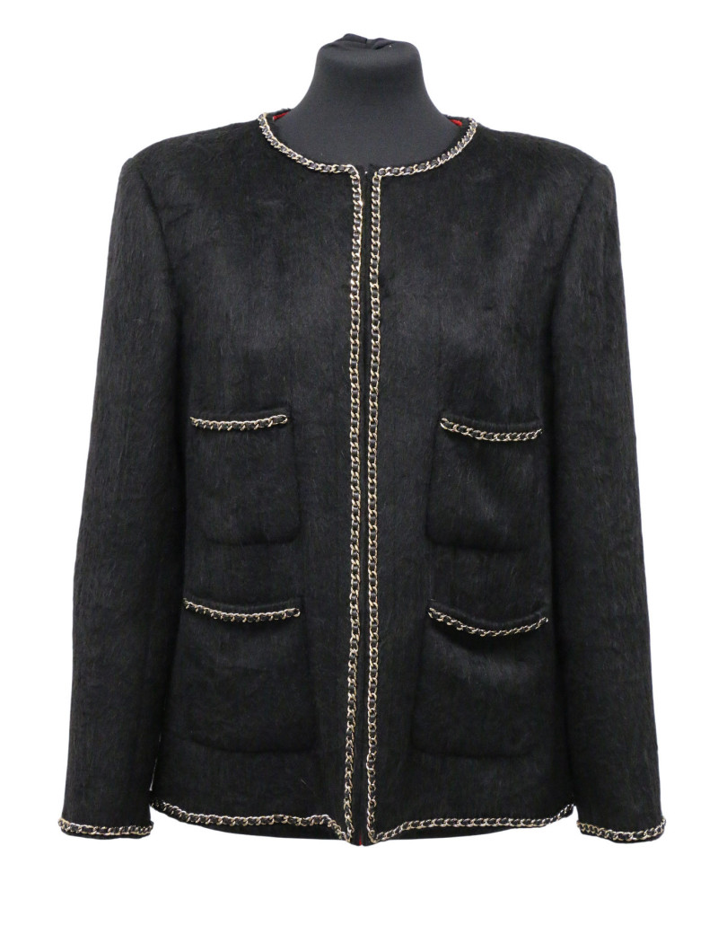 Petite veste Chanel noire 2019 T40 lama et laine