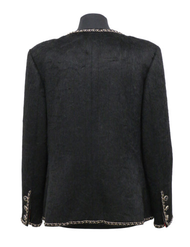 Petite veste Chanel noire 2019 T40 lama et laine 2