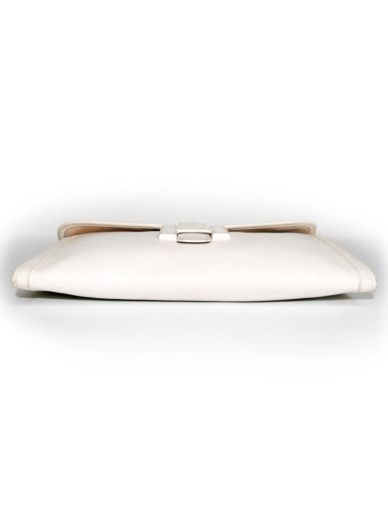 Pochette Jige HERMES en cuir blanc