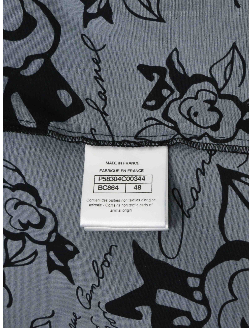 Ensemble T48 CHANEL Chemise jupe cuir d'agneau