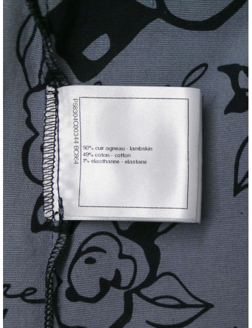 Ensemble T48 CHANEL Chemise jupe cuir d'agneau