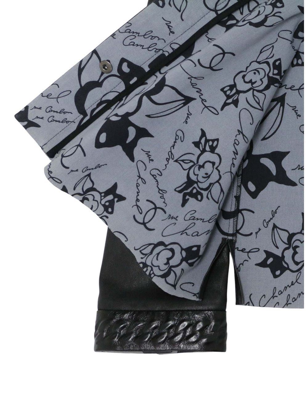 Ensemble T48 CHANEL Chemise jupe cuir d'agneau