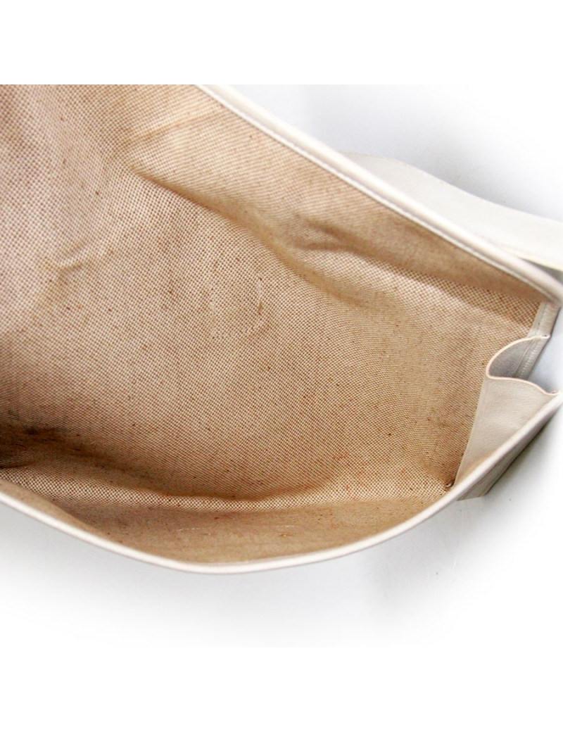 Pochette Jige HERMES en cuir blanc