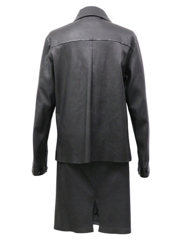 Ensemble T48 CHANEL Chemise jupe cuir d'agneau 2