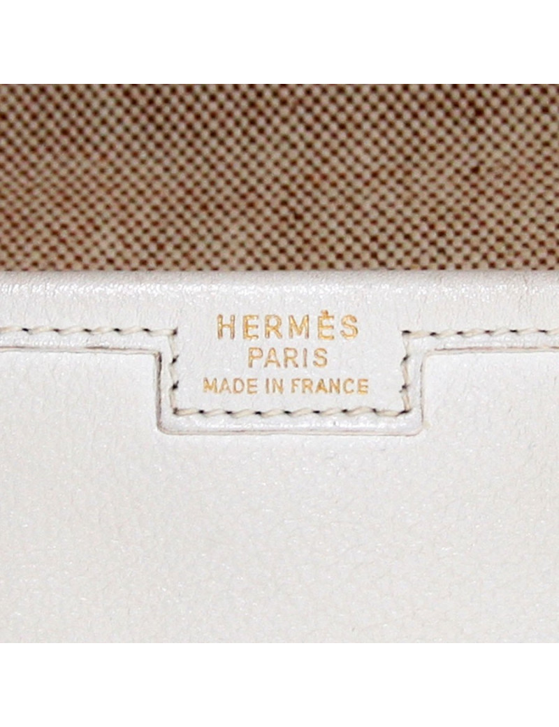 Pochette Jige HERMES en cuir blanc