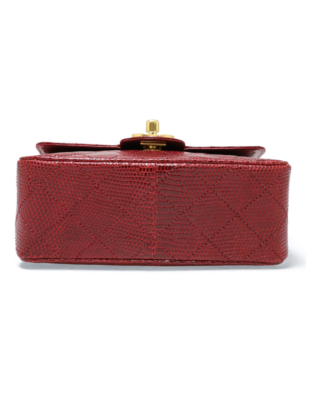 Petit sac en lezard vintage CHANEL rouge