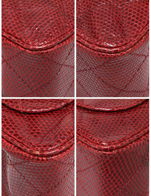 Petit sac en lezard vintage CHANEL rouge
