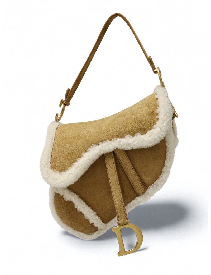 Sac Saddle mouton Dior beige