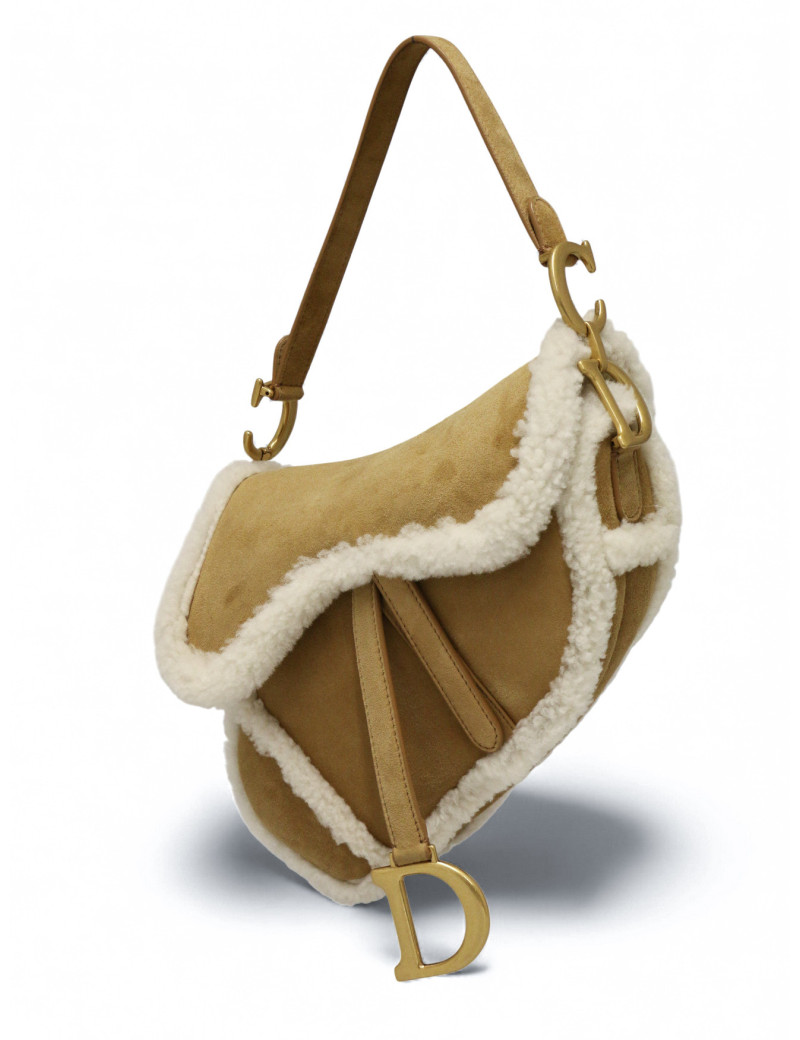 Sac Saddle mouton Dior beige