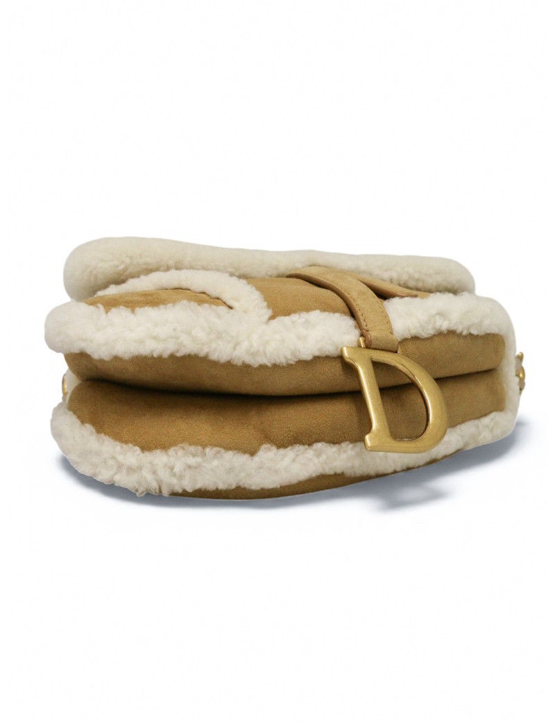 Sac Saddle mouton Dior beige