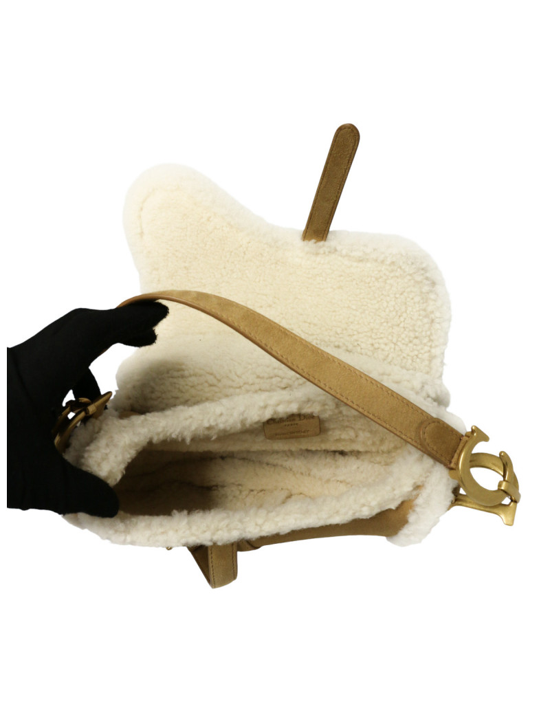 Sac Saddle mouton Dior beige