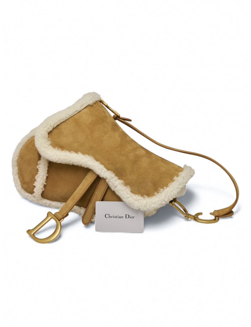 Sac Saddle mouton Dior beige