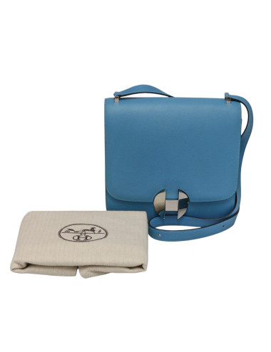 Sac HERMES 2002-20 cuir de veau Evercolor bleu du Nord 2