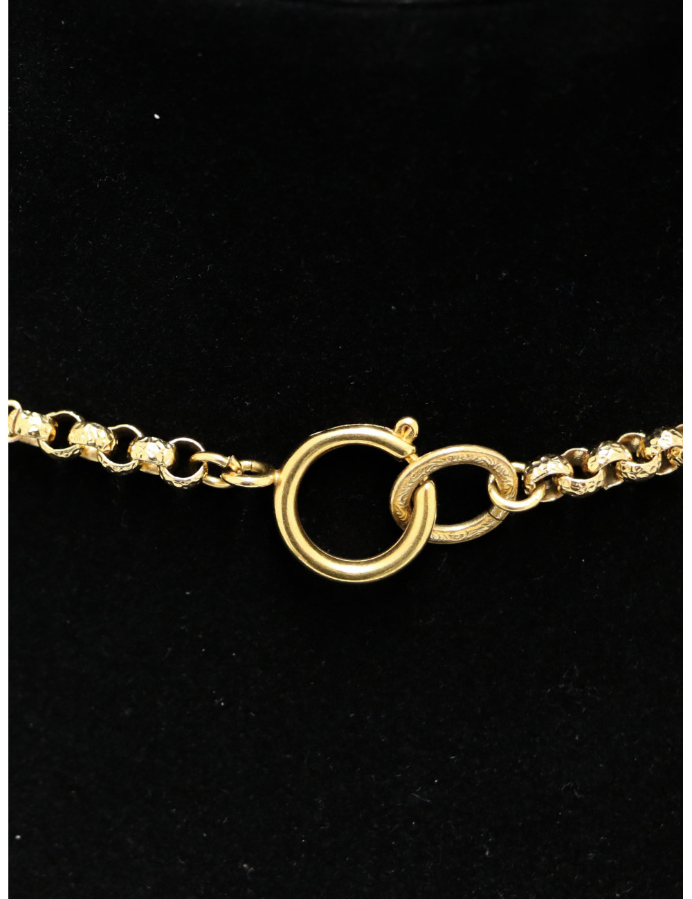 Collier Chanel vintage doré perles pâte de verre