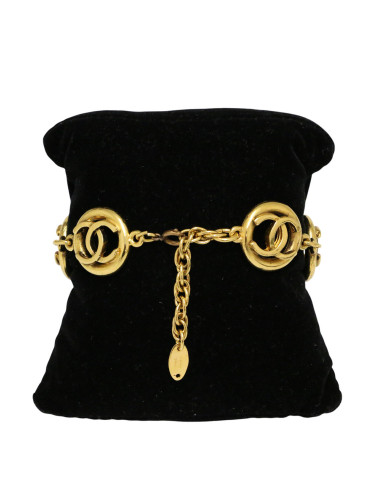 Bracelet Chanel doré CC 1982 2