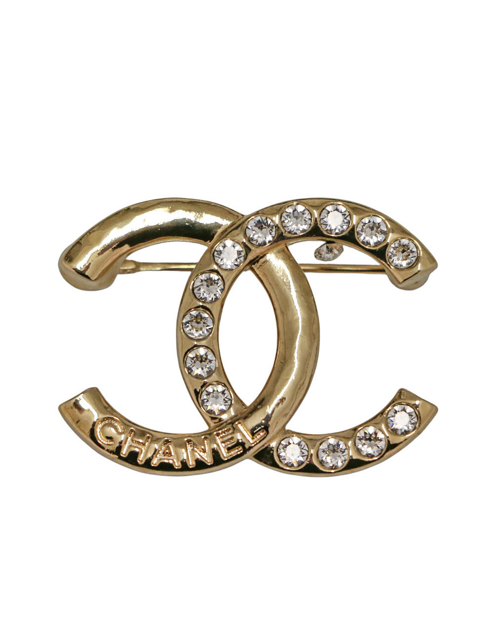 Broche Chanel CC et strass
