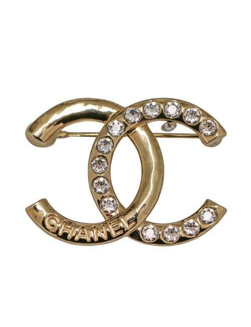 Broche Chanel CC et strass