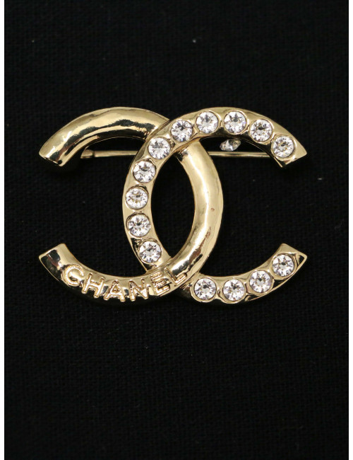 Broche Chanel CC et strass